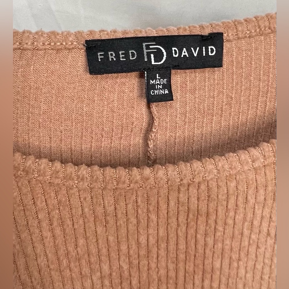 Fred David Blush Oversized Ribbed Knit Sweater Cozy Soft Warm Winter - Picture 7 of 10